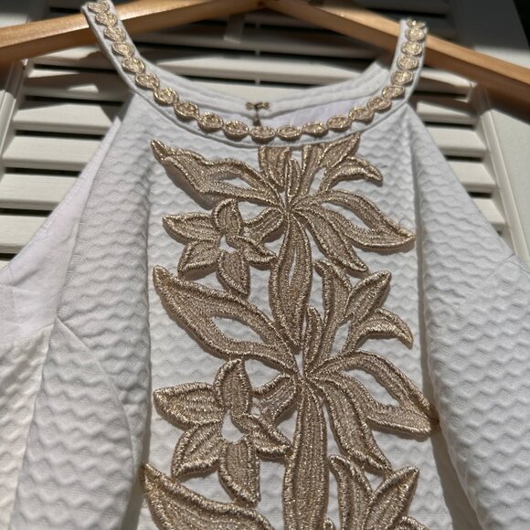 Lilly Pulitzer Parker Palm Shift Dress White Gold - Picture 4 of 7